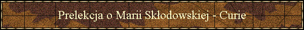Prelekcja o Marii Sk�odowskiej - Curie